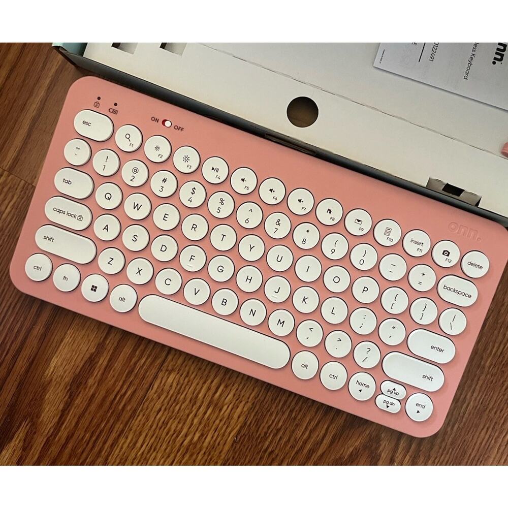 Pink Compact Wireless Keyboard, New In Opened Box, Surf Onn. USB Plug Connection - Picture 2 of 3